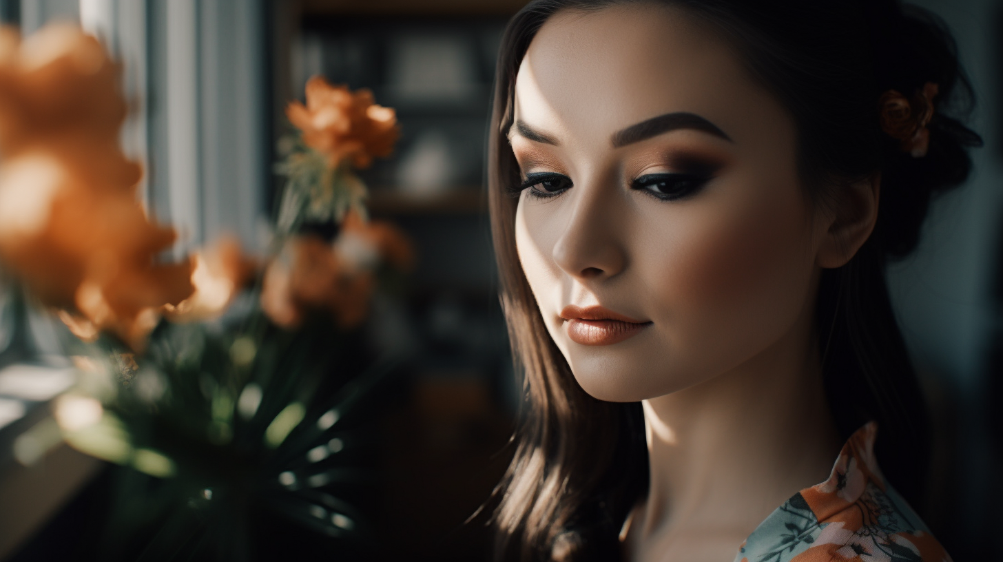 Bridal makeup in a beauty salon