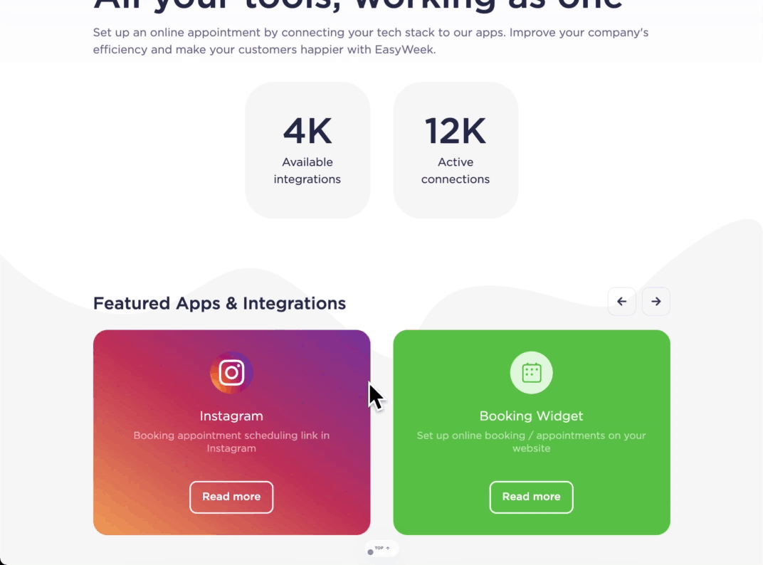 How to sync apps & services with EasyWeek software
