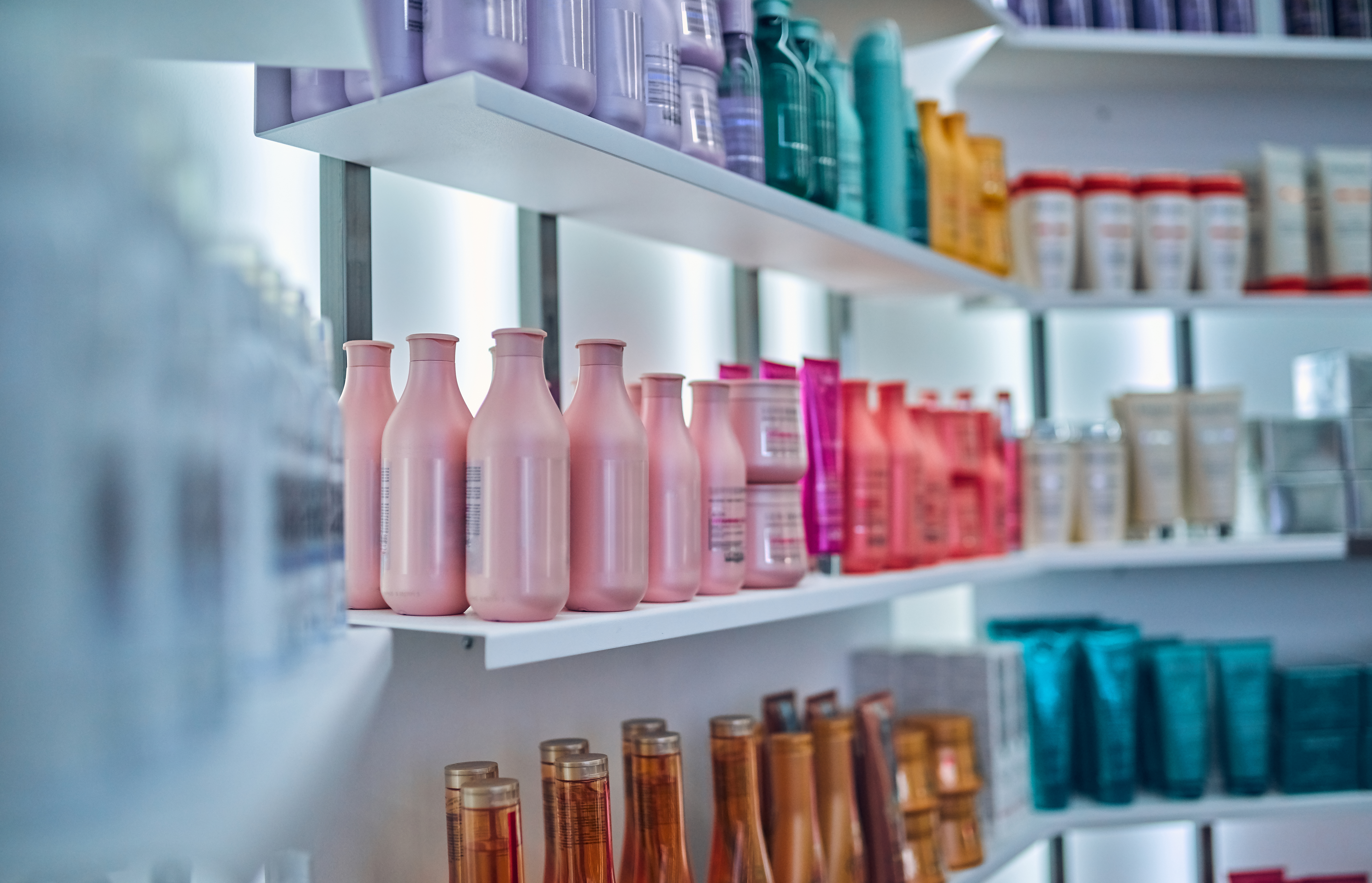 Cosmetics in a hair salon