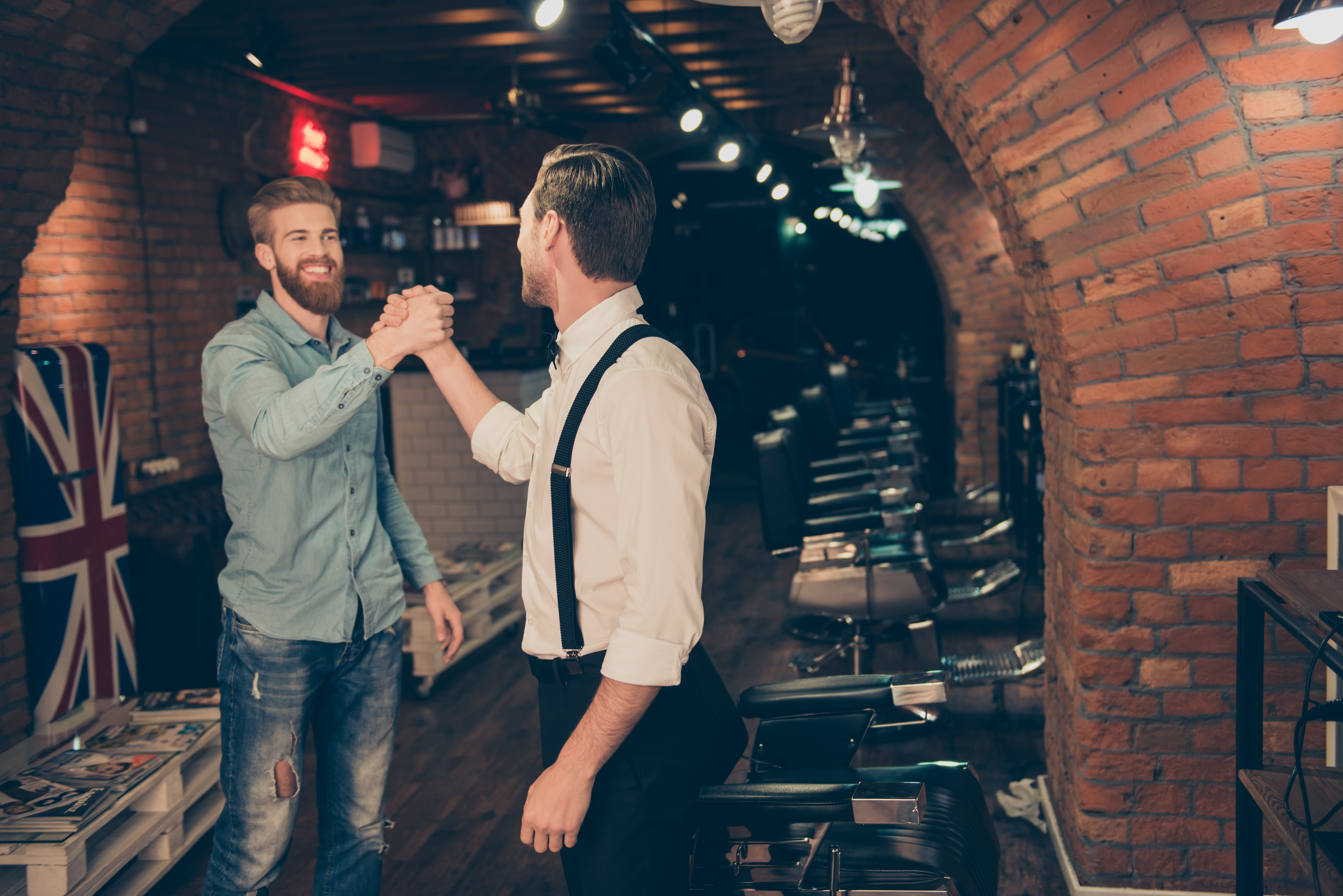 Barbershop in a loft space